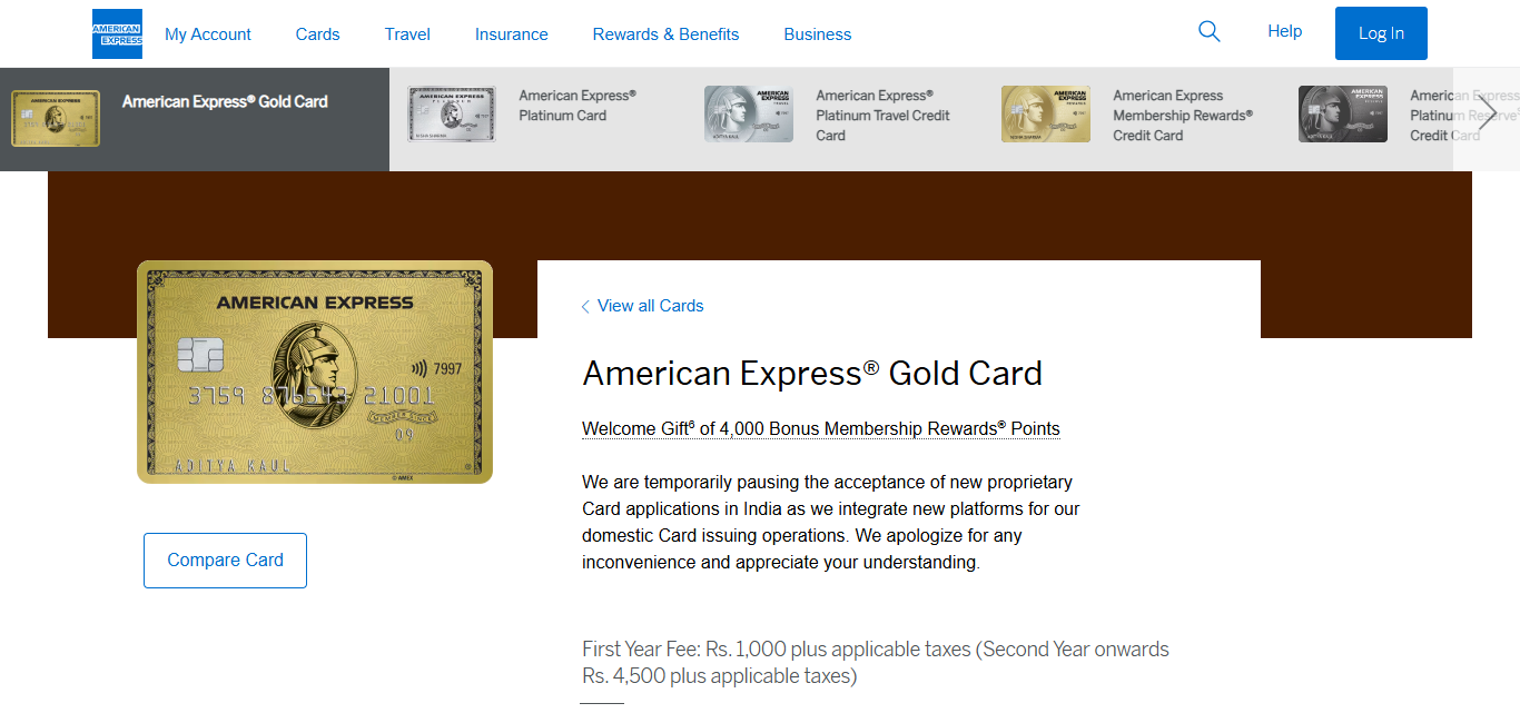 American Express Gold Card