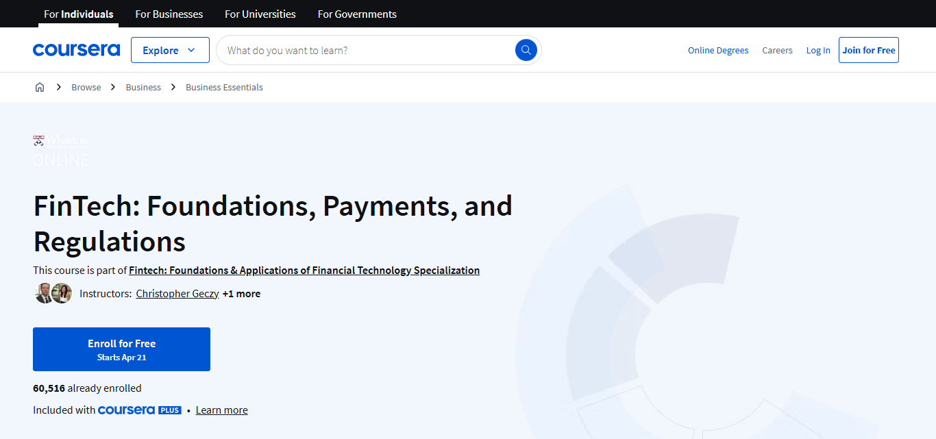 Coursera FinTech: Foundations, Payments, and Regulations
