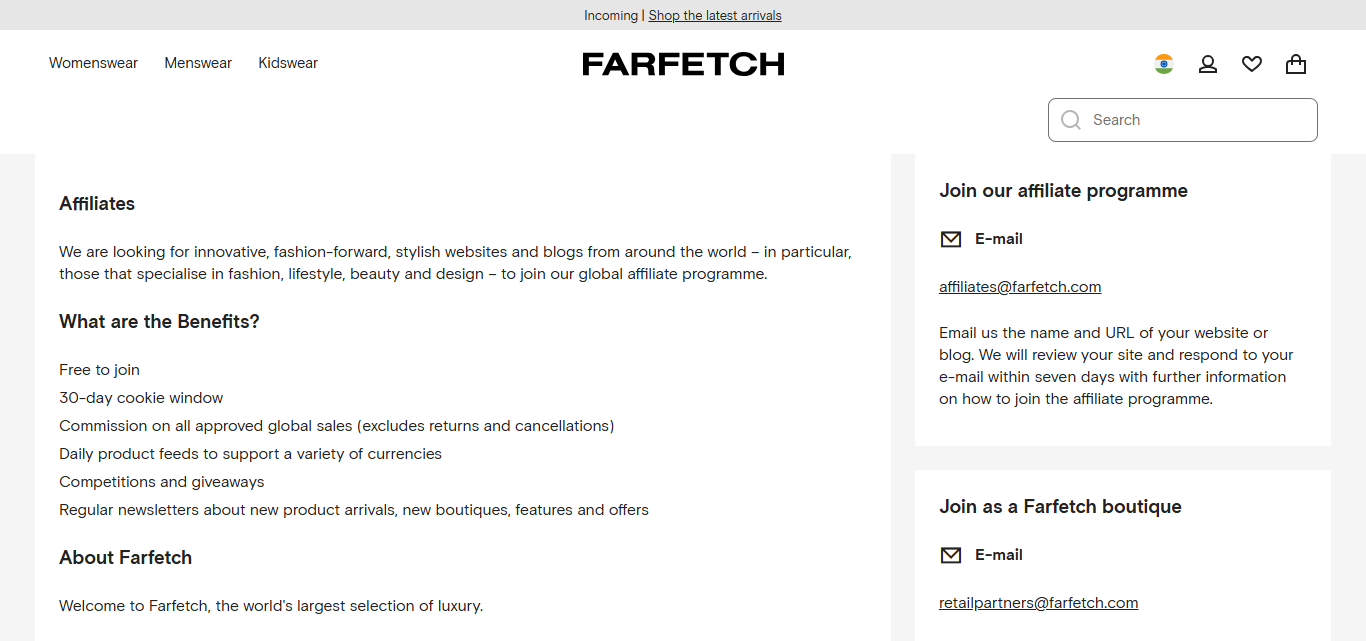 Farfetch Affiliate Program