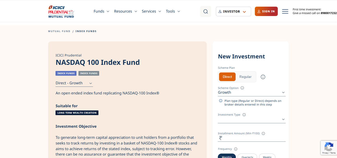 ICICI Prudential Nasdaq 100 Index Fund