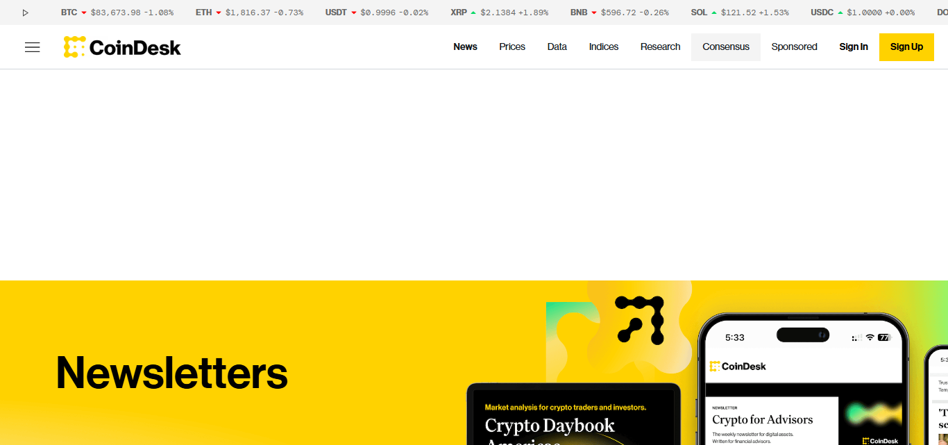 CoinDesk Newsletters