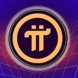 Pi Network cryptocurrency logo displayed against a futuristic grid background, representing centralization concerns and market risk highlighted by crypto analyst Szymanski.