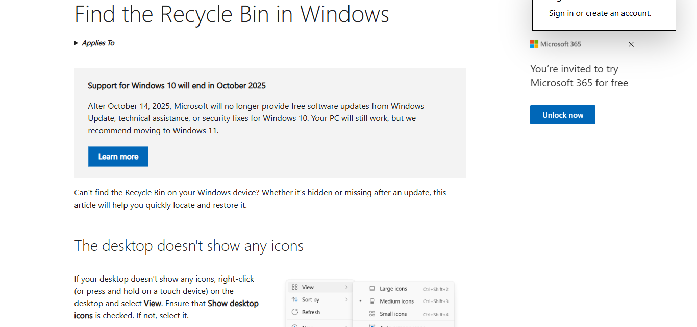 Check the Recycle Bin