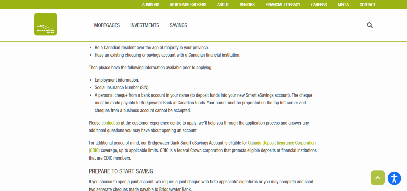 Bridgewater Bank Smart eSavings™ Account