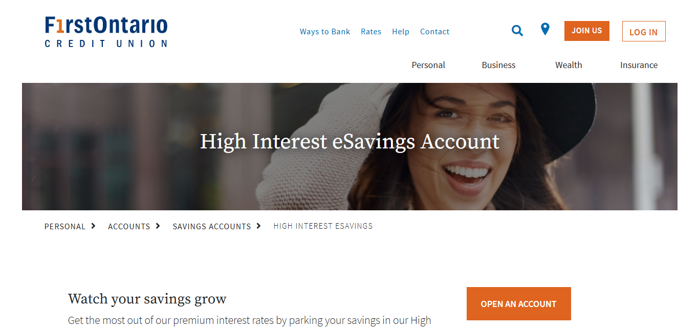 FirstOntario Credit Union High Interest eSavings Account (Ontario only)