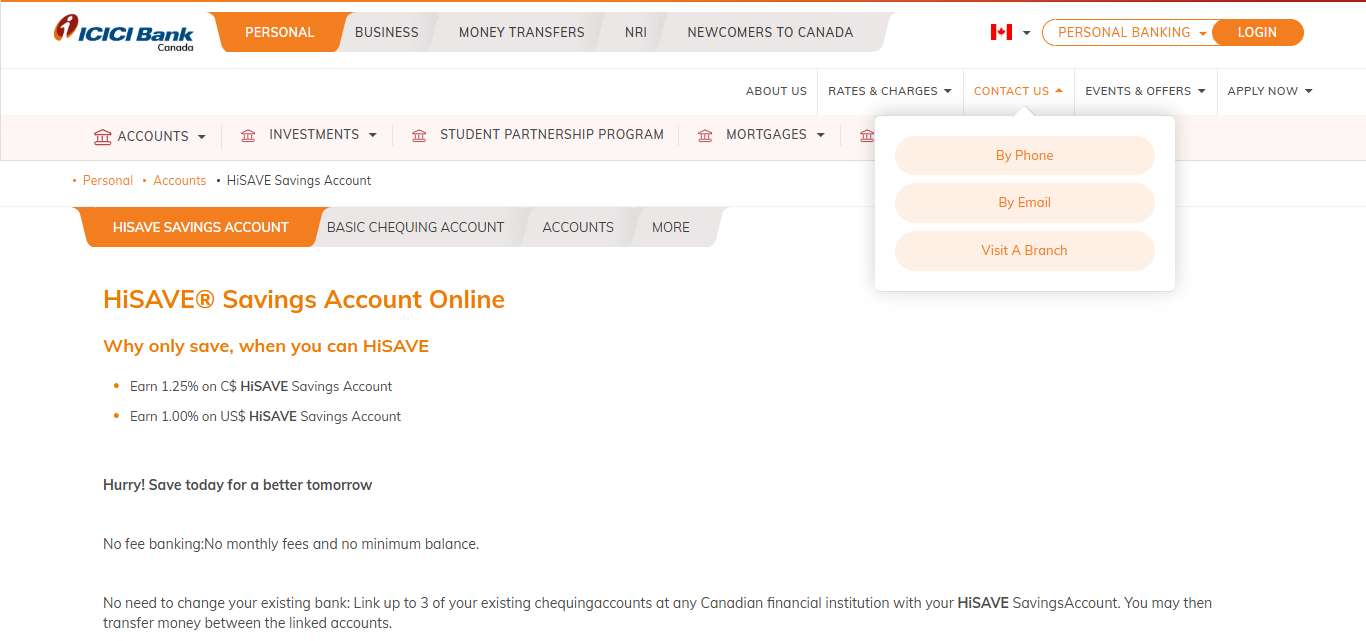 ICICI Bank HiSAVE® Savings Account