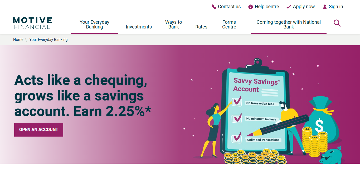 Motive Savvy Savings Account