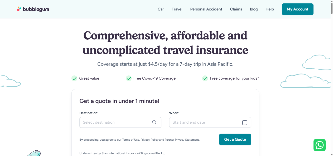Bubblegum Travel Insurance