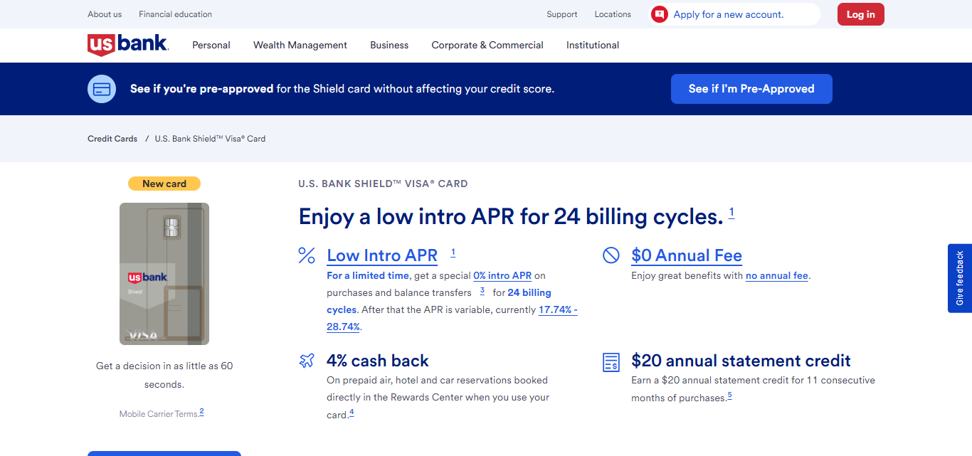 U.S. Bank Visa® Platinum Card