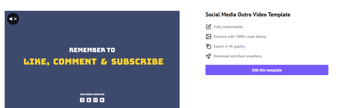 Social Media Outro Template