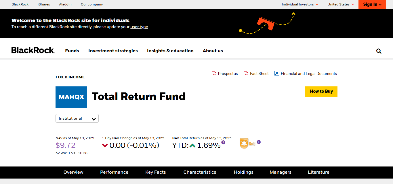 BlackRock Total Return Fund (MAHQX)