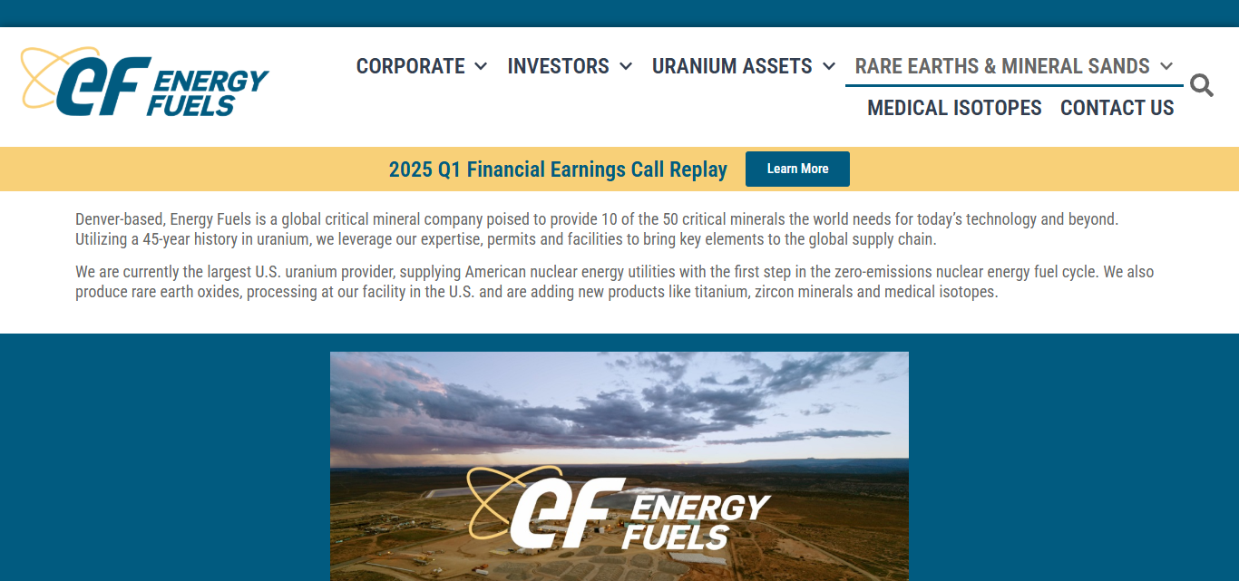 Energy Fuels Inc (NYSEMKT: UUUU)