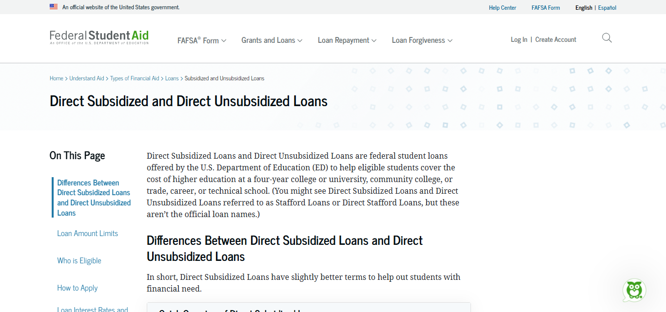Federal Subsidized/Unsubsidized Loan