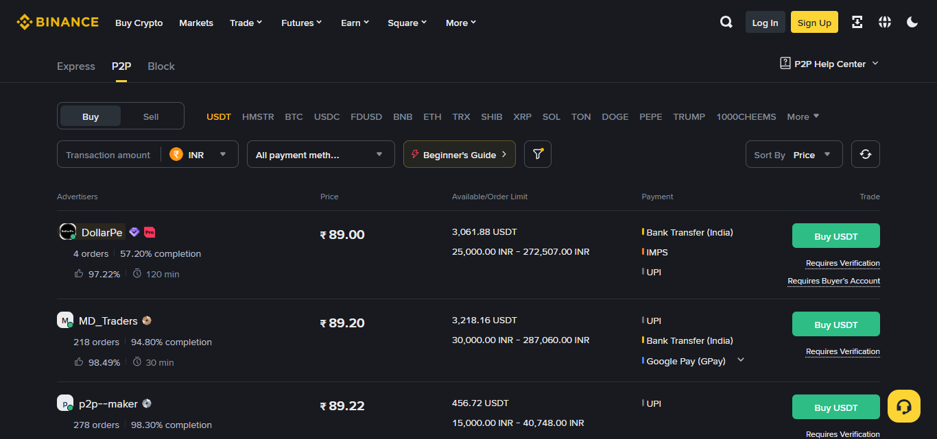 Binance P2P
