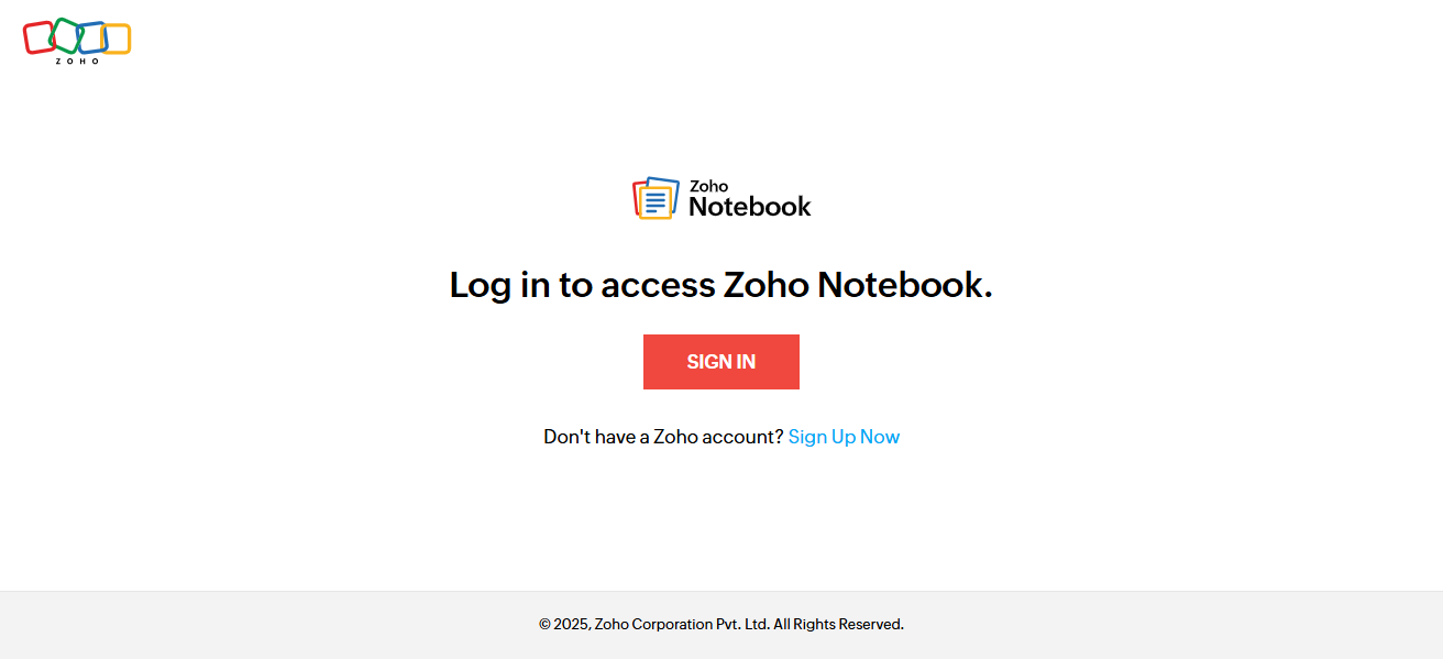 Zoho Notebook