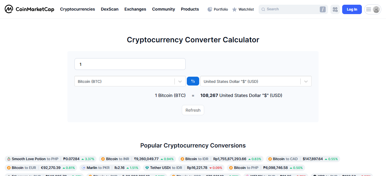CoinMarketCap Staking Calculator