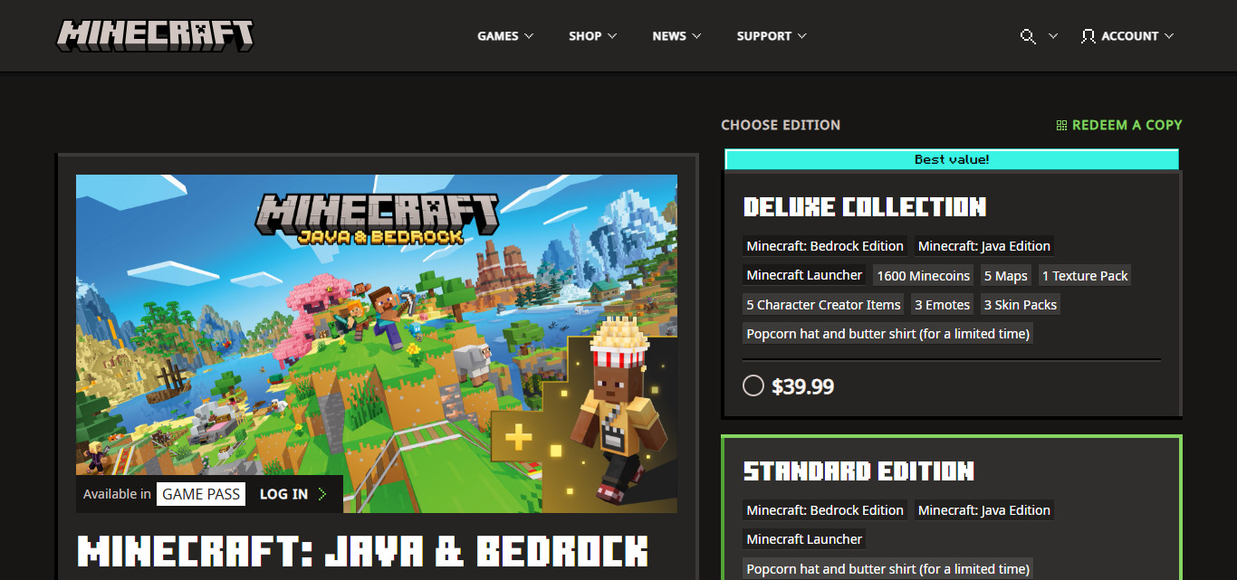 Overview Minecraft Java Edition