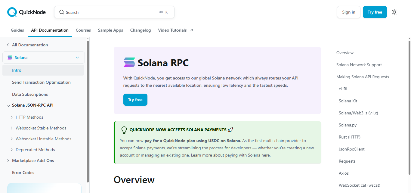 QuickNode Solana API