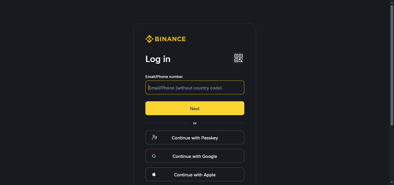 Log Into Binance