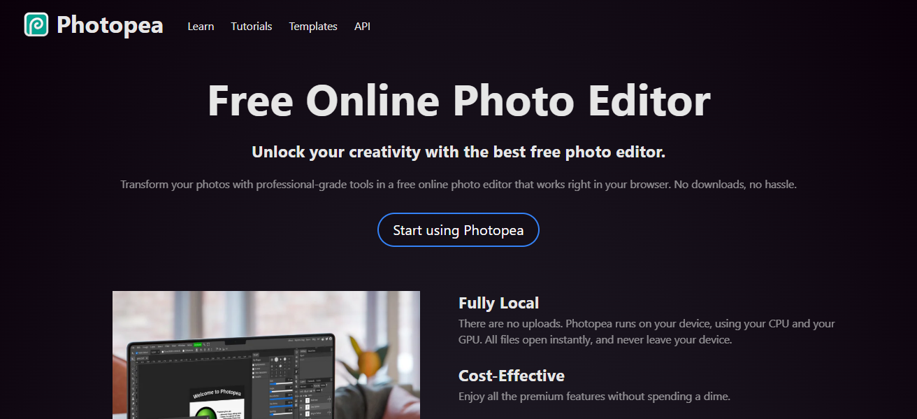 Step 2: Open Photopea