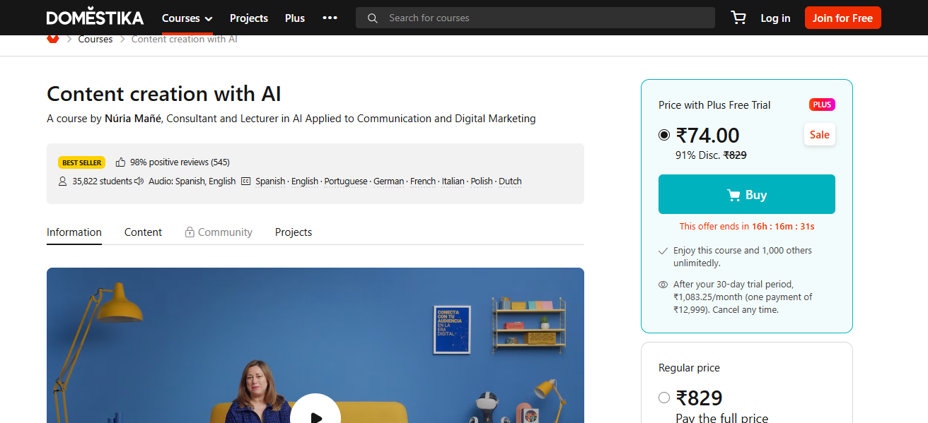 AI Content Creation for YouTube – Domestika
