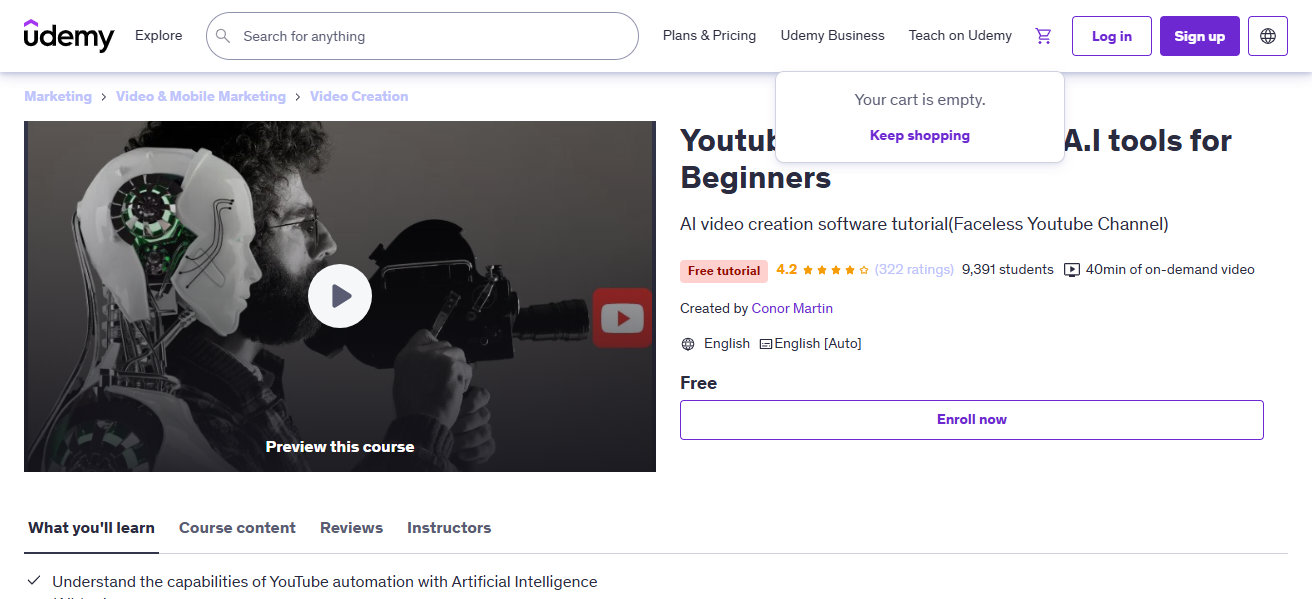 YouTube Automation with AI – Udemy
