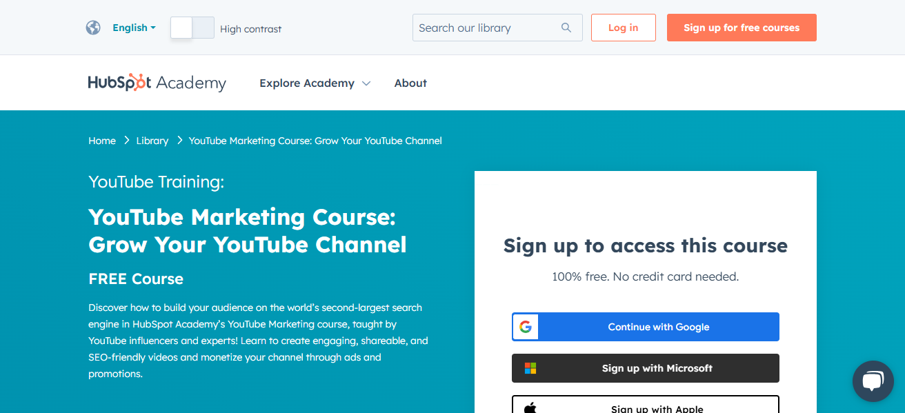 HubSpot Academy – YouTube Marketing Course