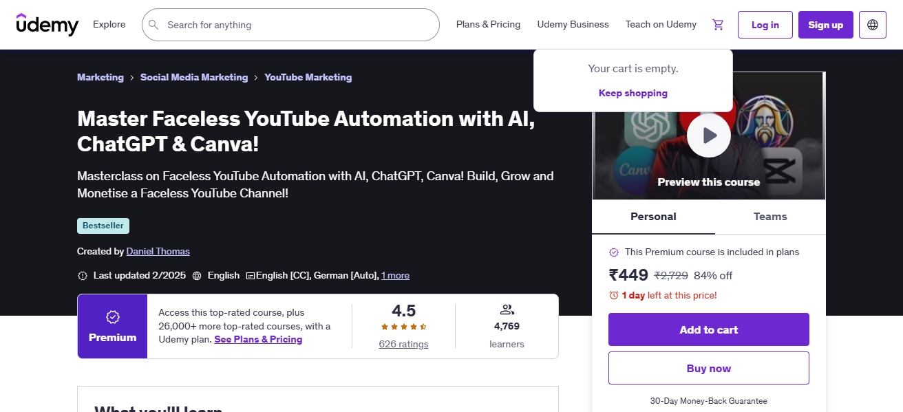 ChatGPT + Canva + YouTube – Udemy