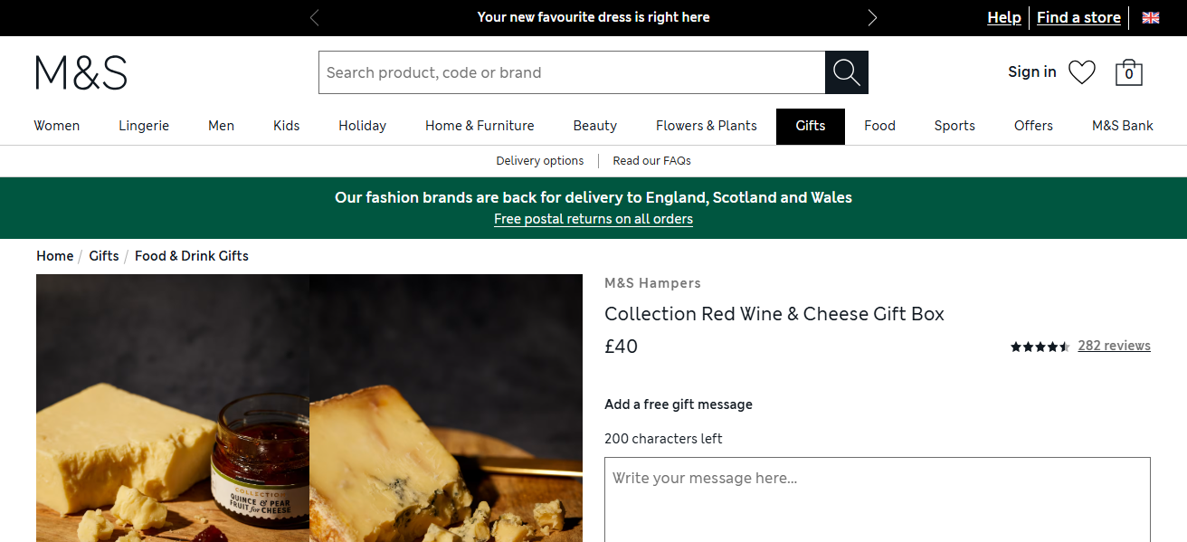 M&S Cheese Hampers
