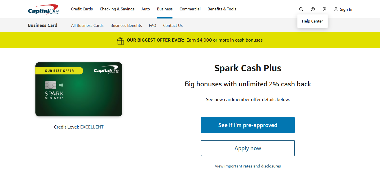 Capital One Spark Cash for Business