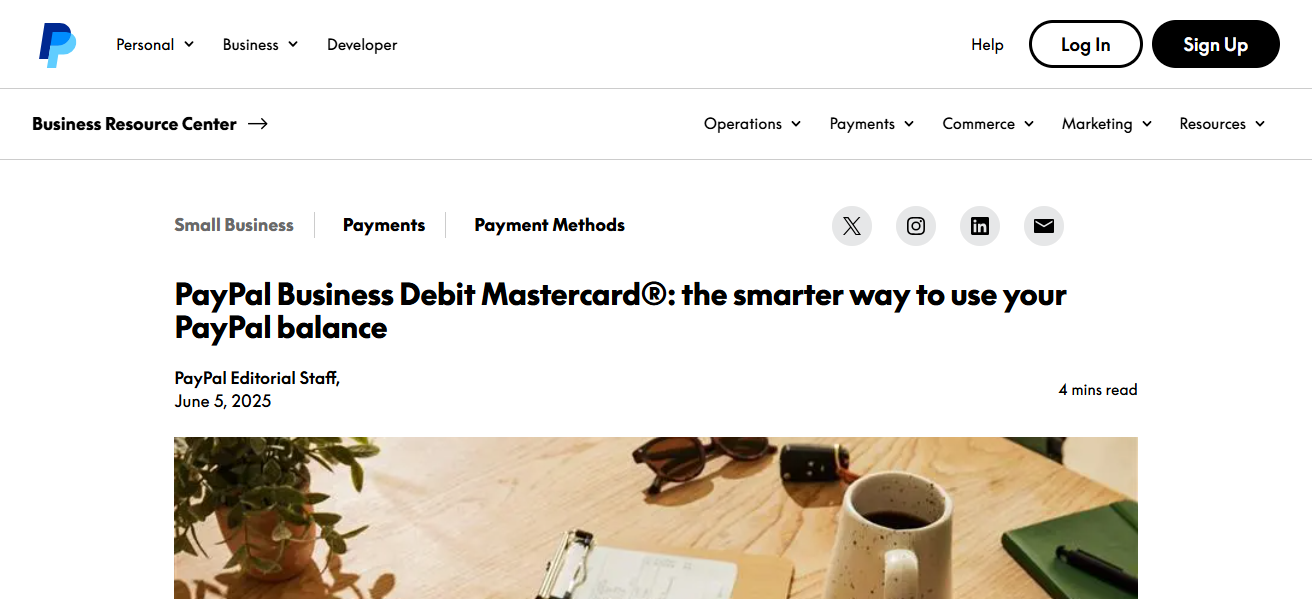 PayPal Business Debit Mastercard