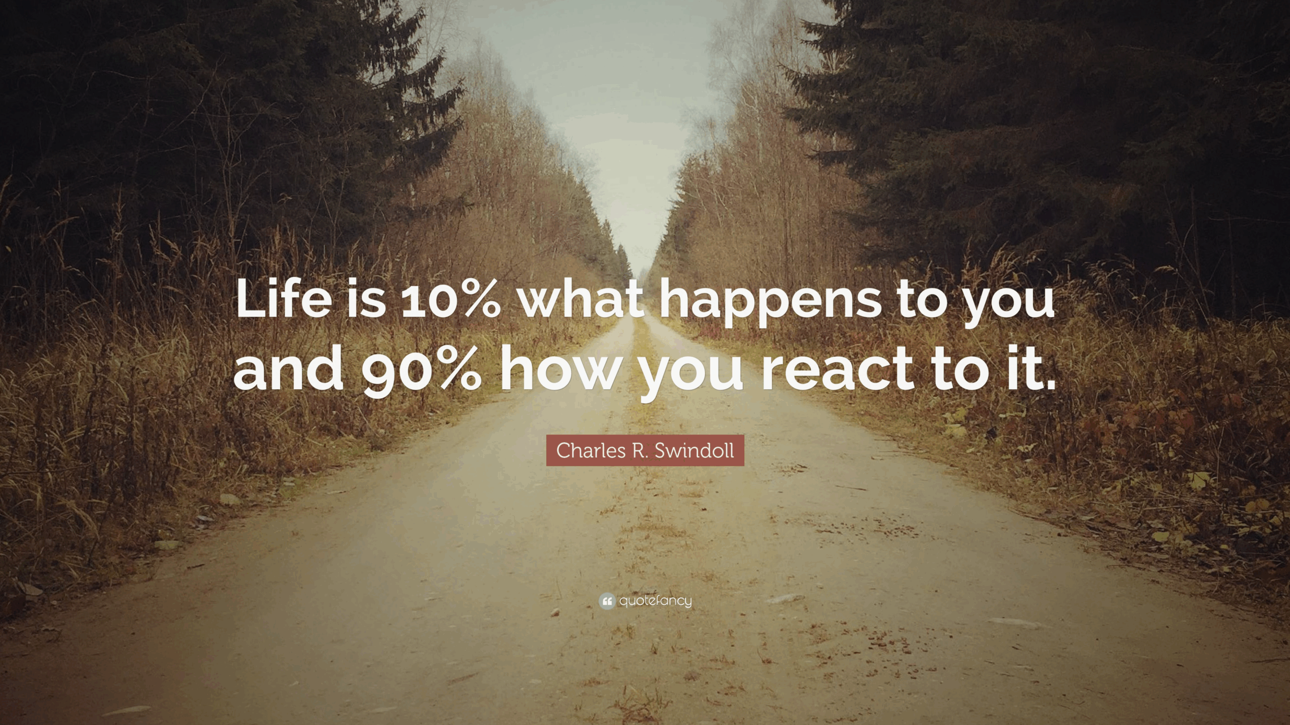 Life is 10% what happens to us and 90% how we react to it." – Charles R. Swindoll