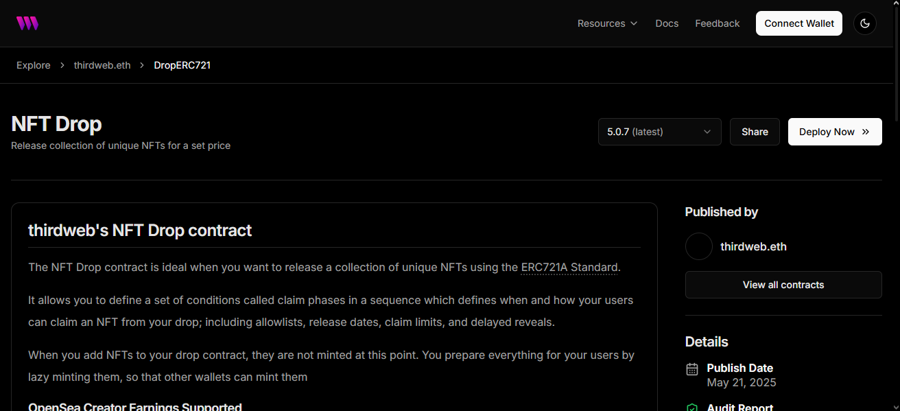 Thirdweb NFT Drop