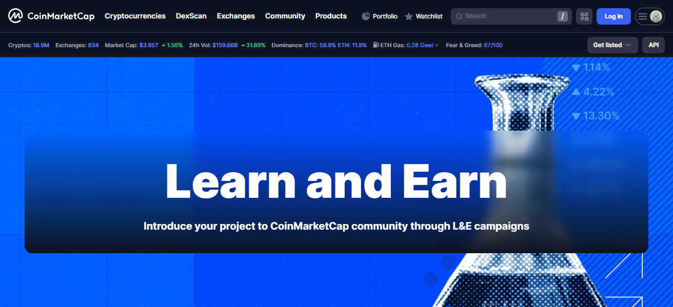 CoinMarketCap Learn & Earn