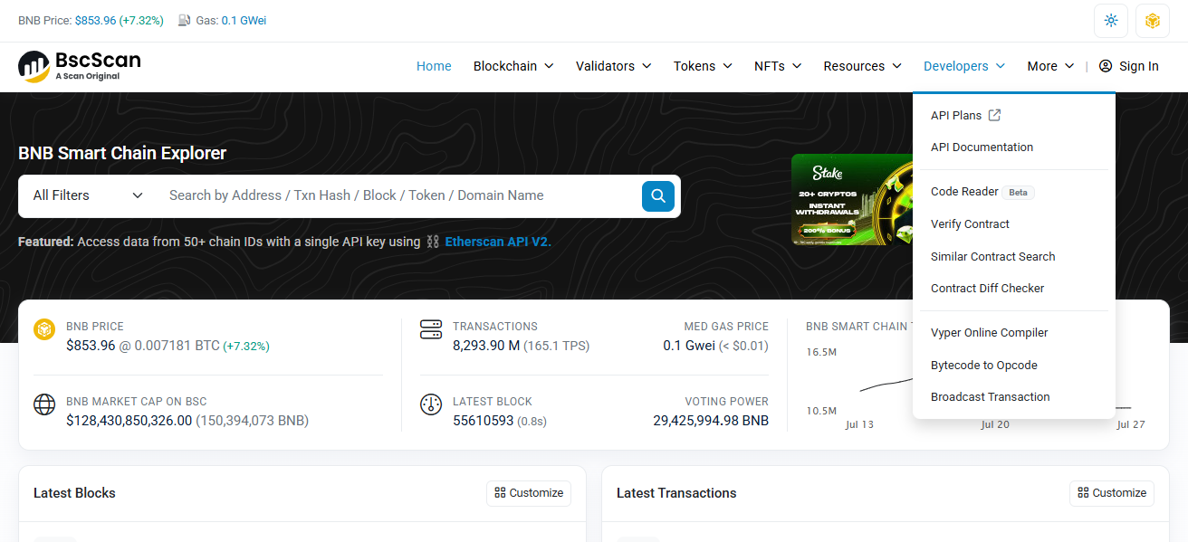 BSCScan / Etherscan