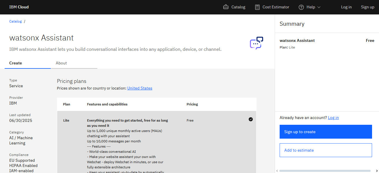 BM Watsonx Assistant