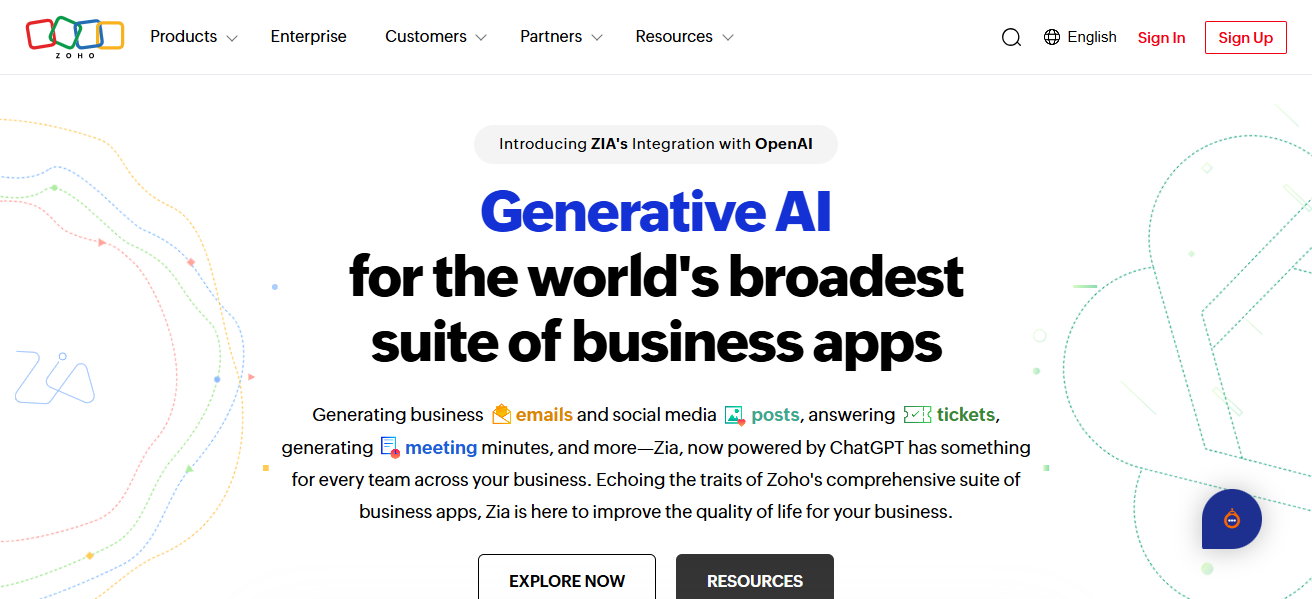 Zoho Creator + Zia