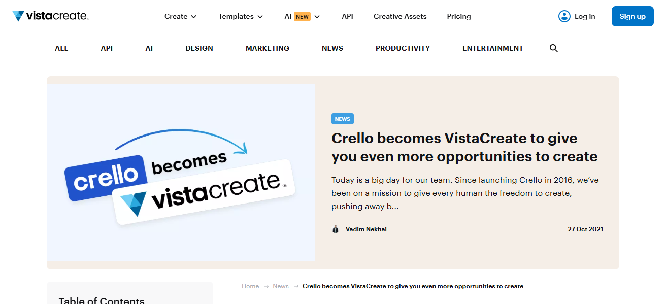 .Crello (now VistaCreate)