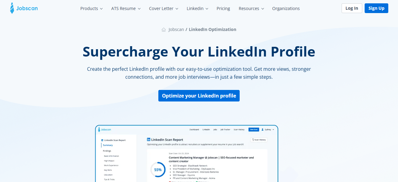 Jobscan LinkedIn Optimizer