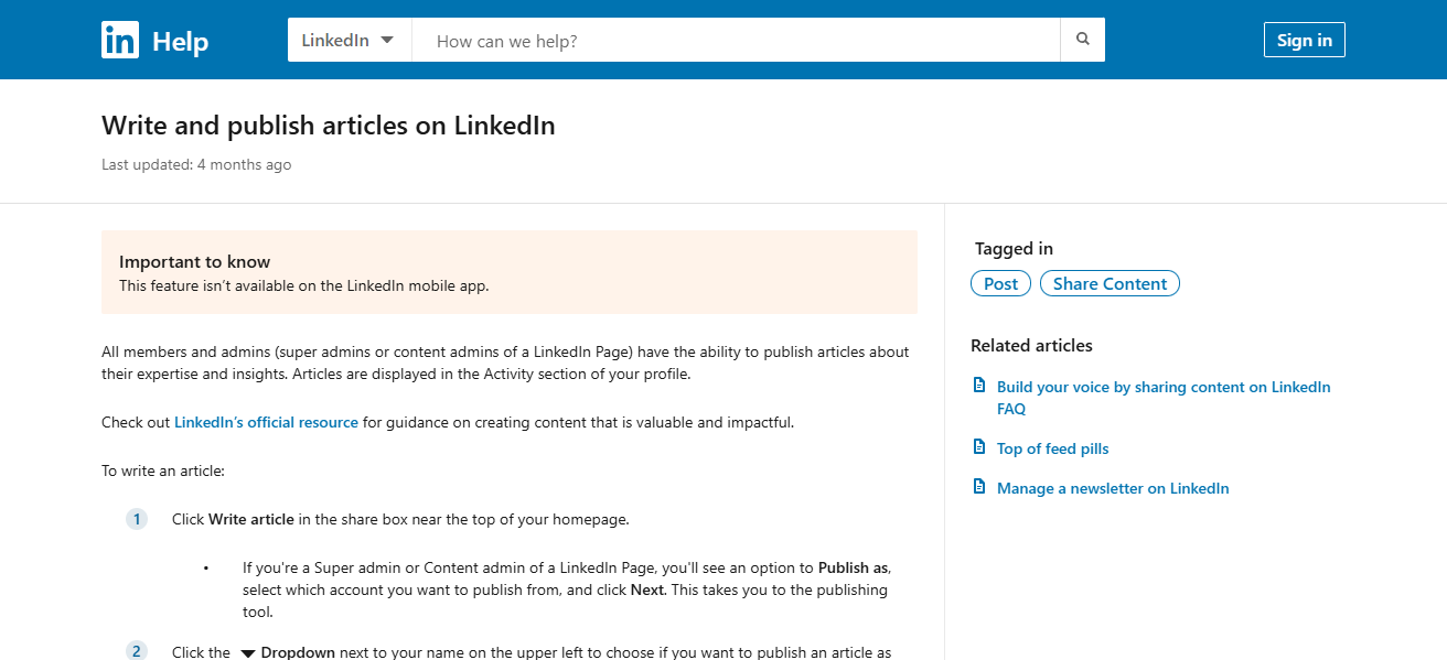 LinkedIn Articles