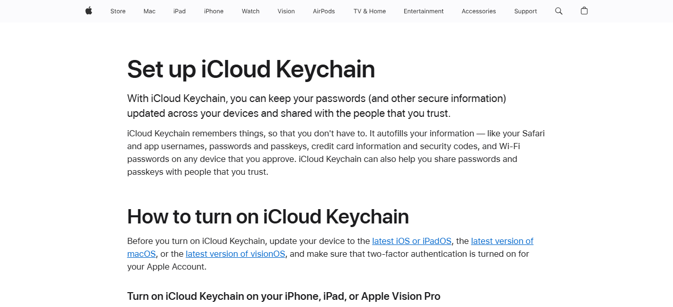 Apple Passwords (iCloud Keychain)