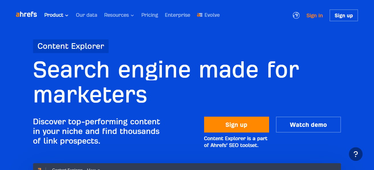 Ahrefs Content Explorer