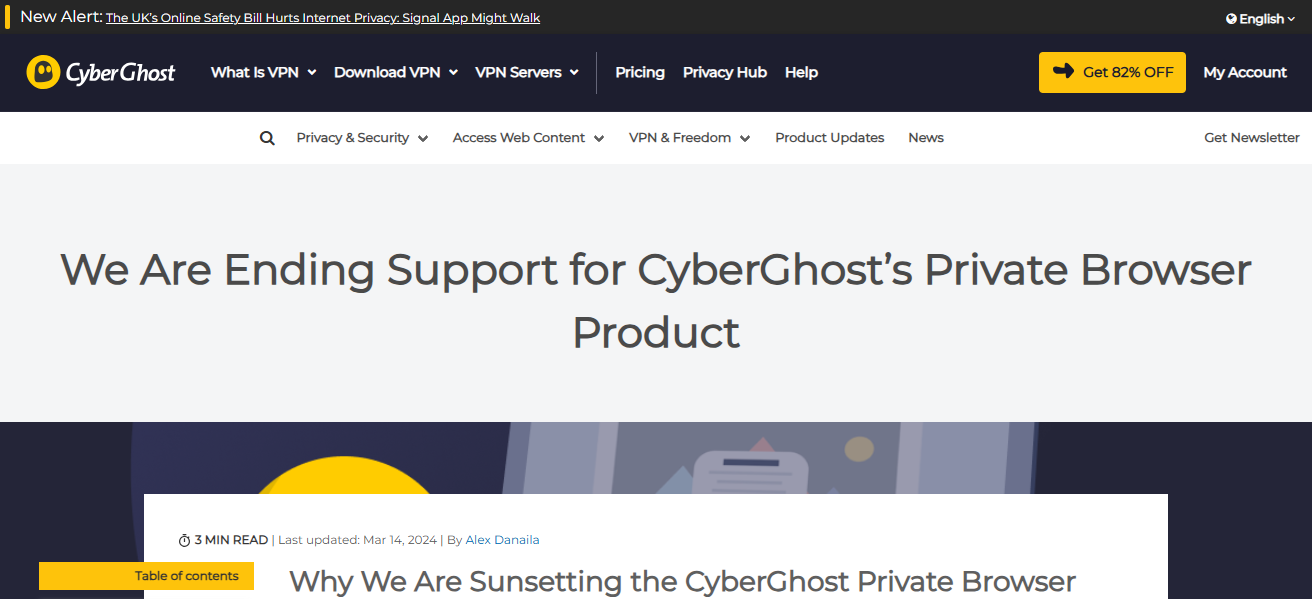 CyberGhost Privacy Browser