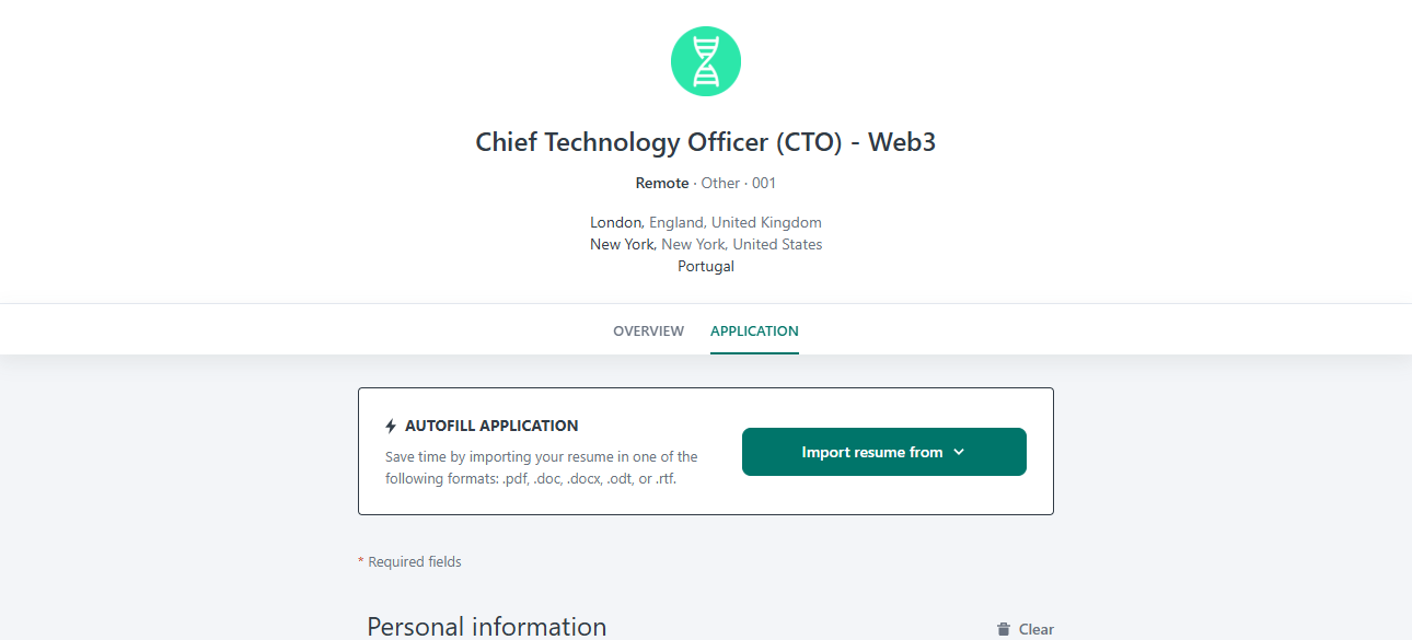 Chief Technology Officer (CTO) – D-LOOP DAO