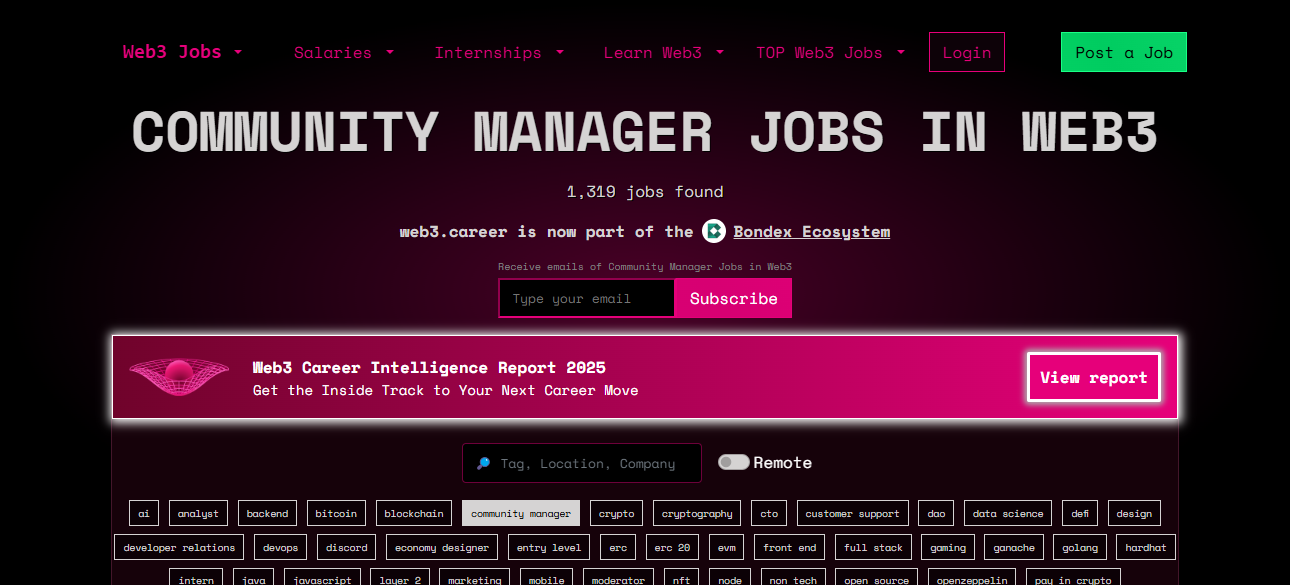 Community Manager – Various Web3 Projects