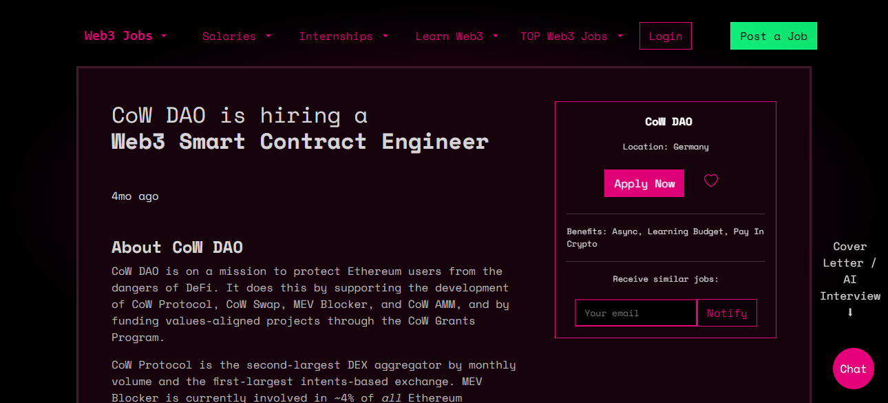 Smart Contract Engineer – CoW DAO