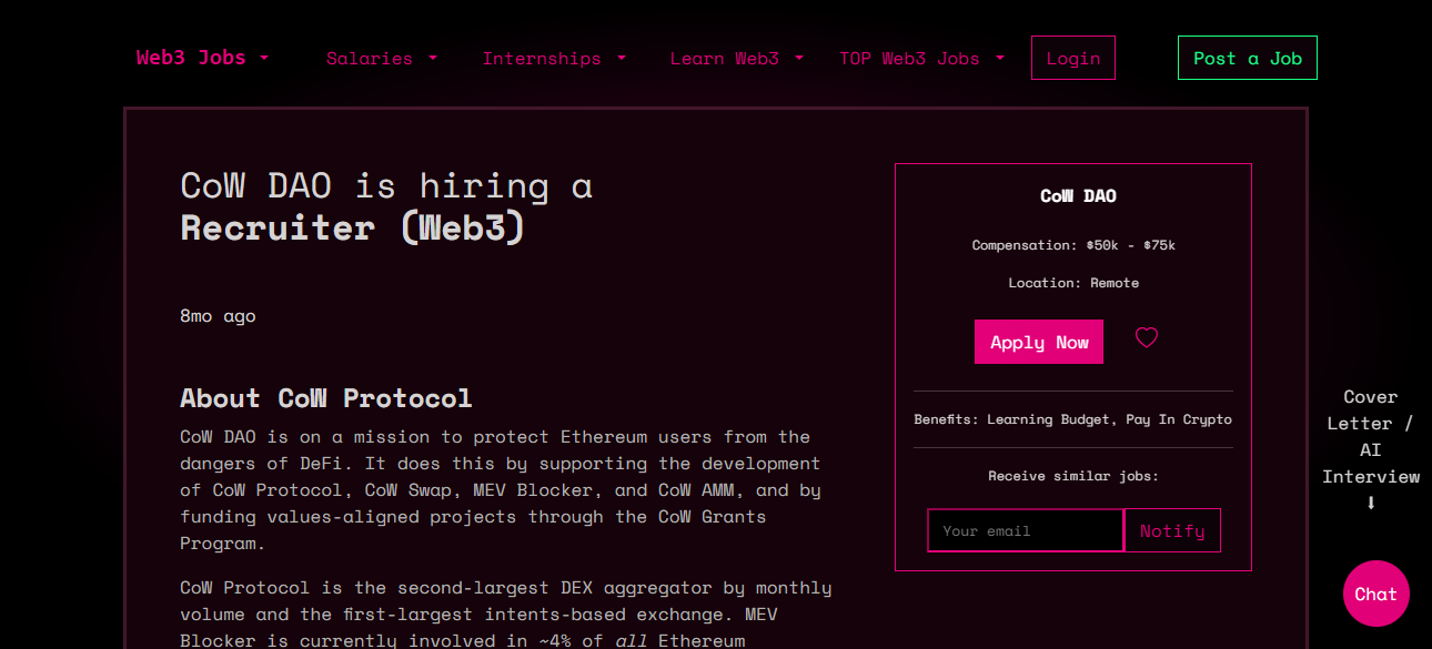 Recruiter – CoW DAO