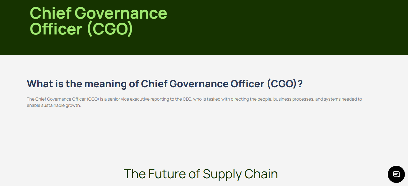 Chief Governance Officer (CGO)