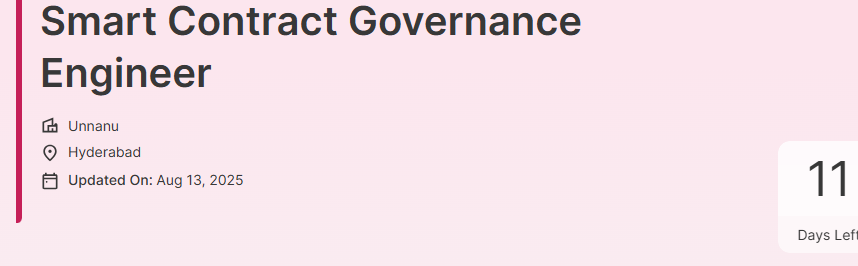 Smart Contract Governance Engineer