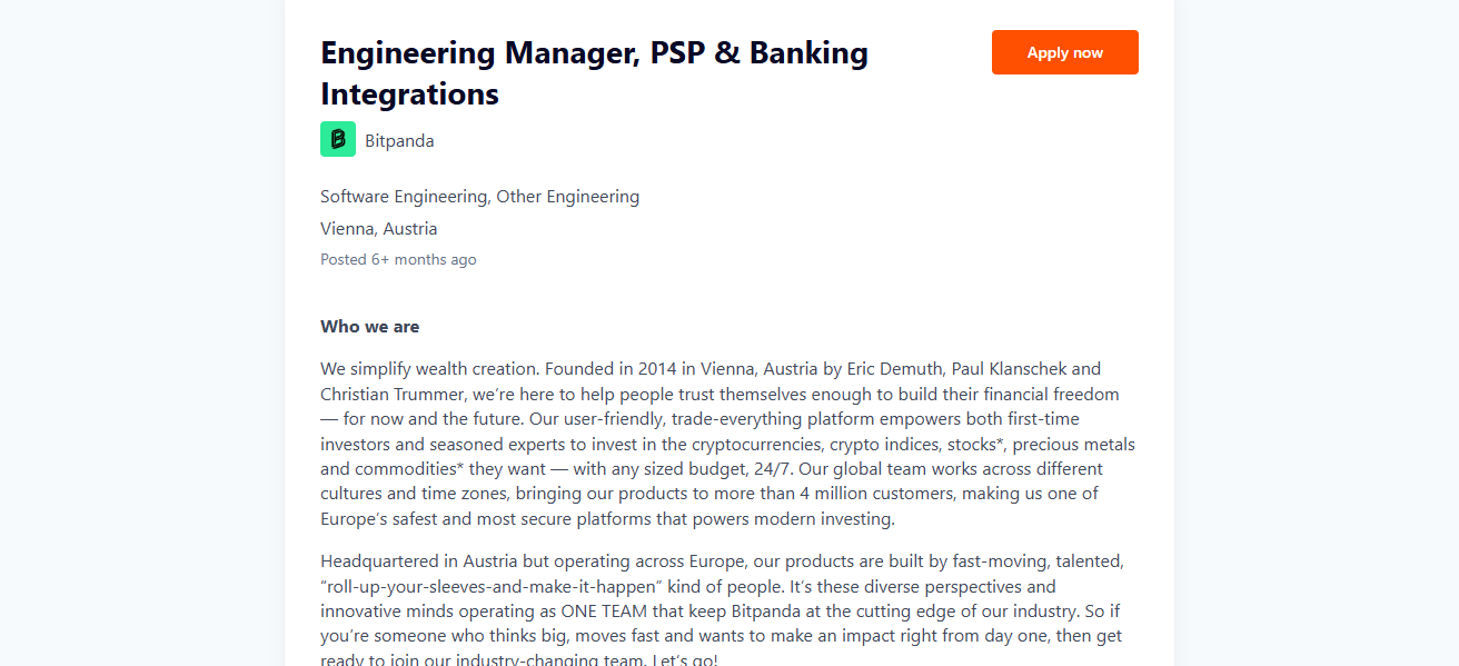 Engineering Manager (PSP Banking Integrations
